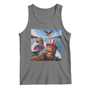Patriotic Bigfoot Squad Chill Summer Vacation Graphic Tank Top TS12 Black Heather Print Your Wear