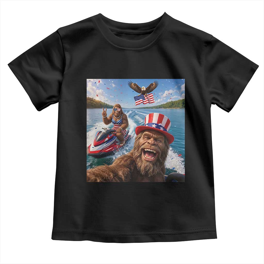 Patriotic Bigfoot Squad Chill Summer Vacation Graphic Toddler T Shirt TS12 Black Print Your Wear