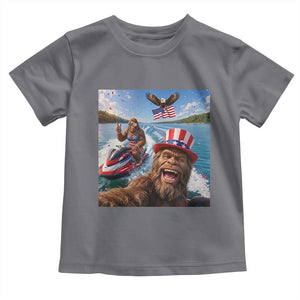 Patriotic Bigfoot Squad Chill Summer Vacation Graphic Toddler T Shirt TS12 Charcoal Print Your Wear