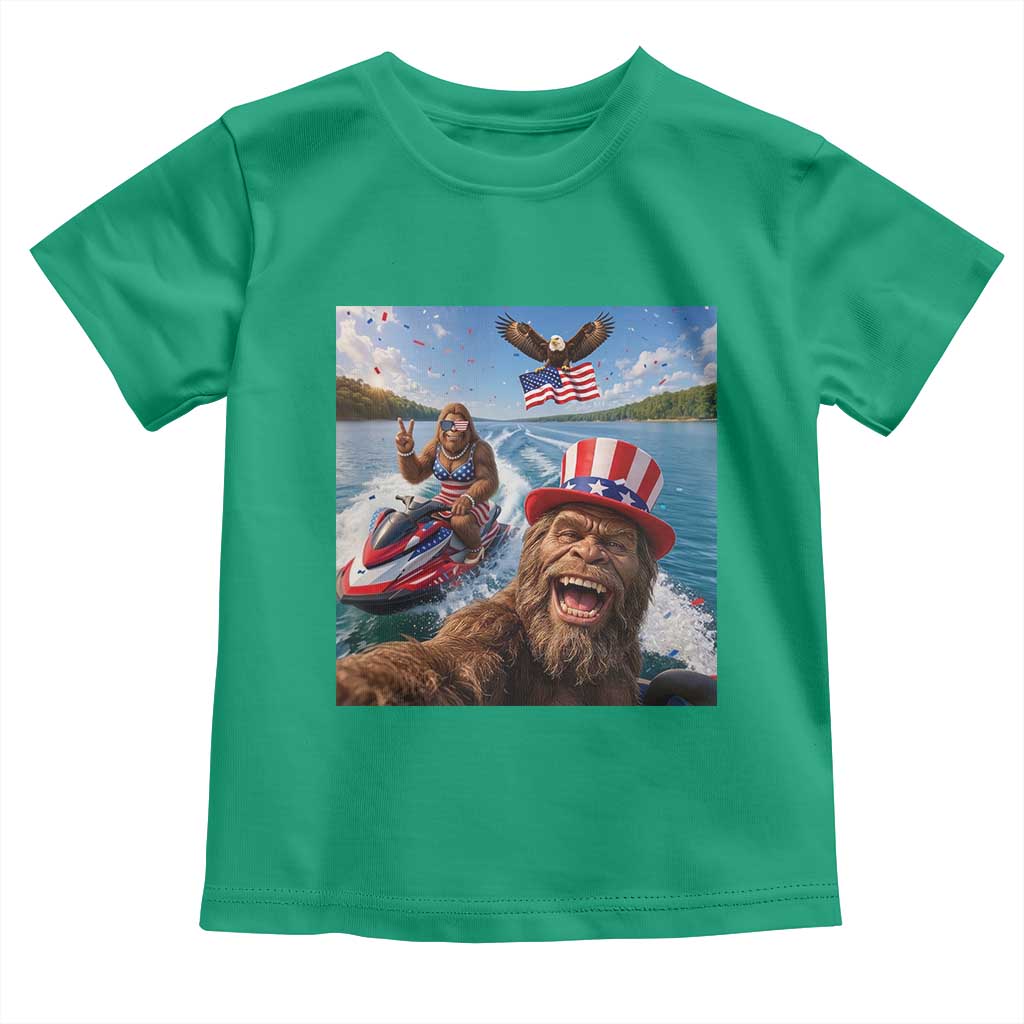 Patriotic Bigfoot Squad Chill Summer Vacation Graphic Toddler T Shirt TS12 Irish Green Print Your Wear