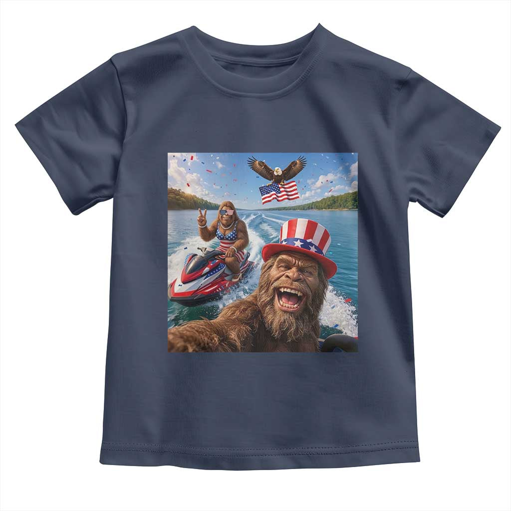 Patriotic Bigfoot Squad Chill Summer Vacation Graphic Toddler T Shirt TS12 Navy Print Your Wear