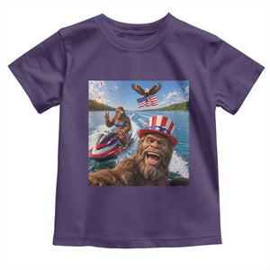 Patriotic Bigfoot Squad Chill Summer Vacation Graphic Toddler T Shirt TS12 Purple Print Your Wear