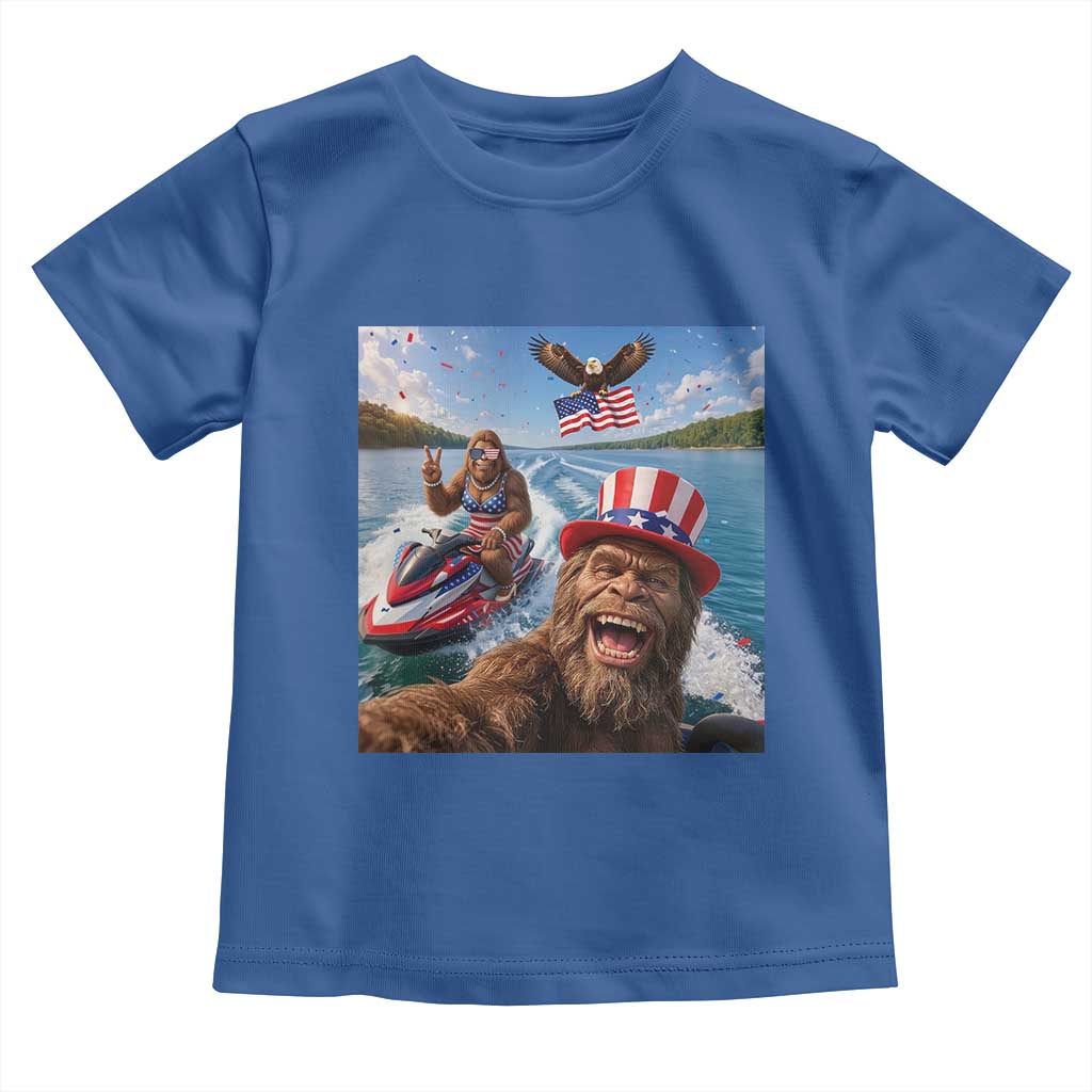 Patriotic Bigfoot Squad Chill Summer Vacation Graphic Toddler T Shirt TS12 Royal Blue Print Your Wear