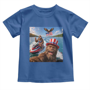 Patriotic Bigfoot Squad Chill Summer Vacation Graphic Toddler T Shirt TS12 Royal Blue Print Your Wear
