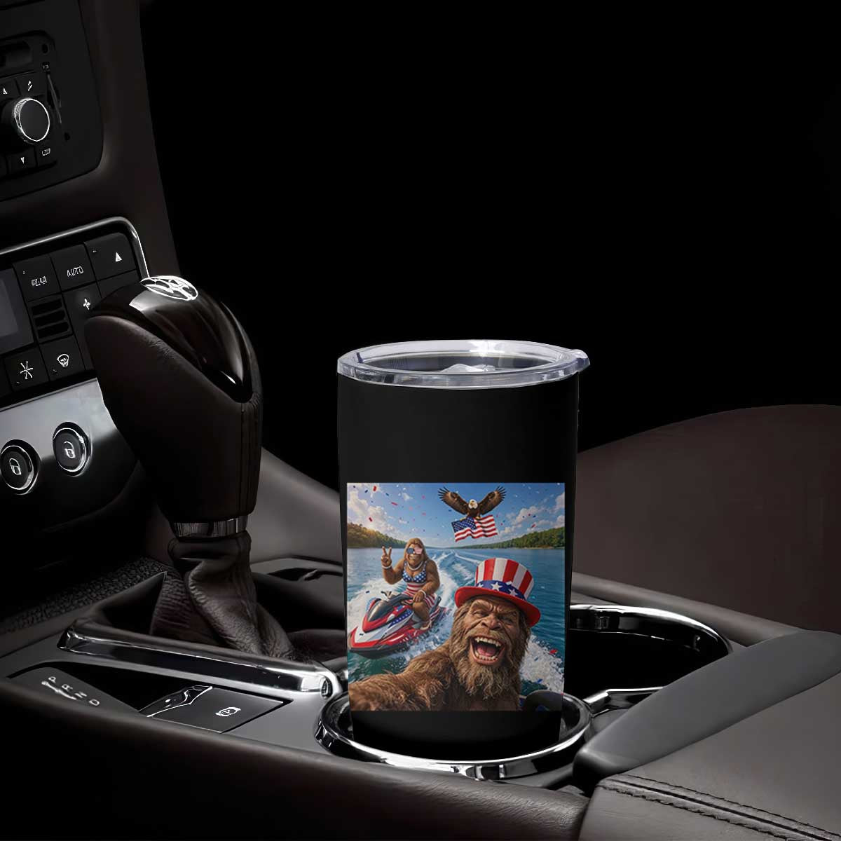Patriotic Bigfoot Squad Chill Summer Vacation Graphic Tumbler Cup TS12 Print Your Wear