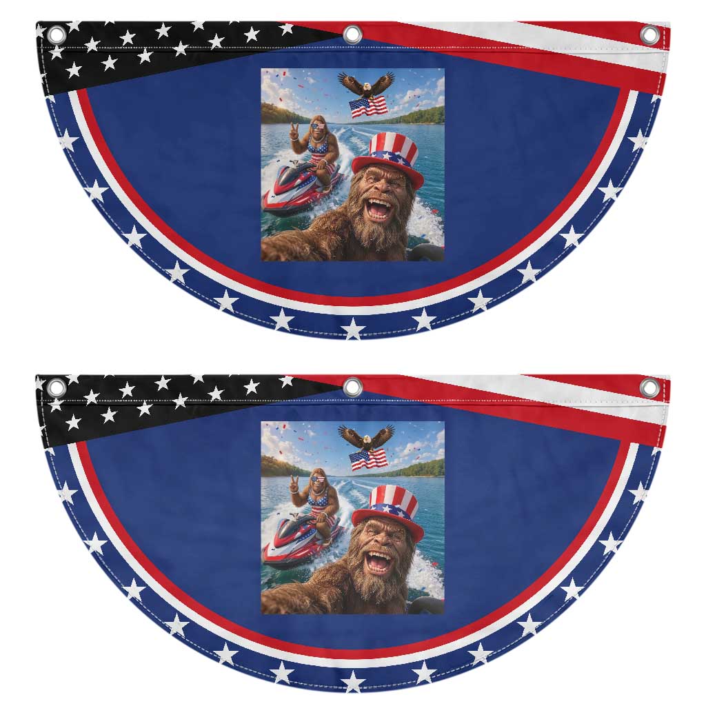 Funny Bigfoot Squad Chill Summer Vacation Graphic Patriotic Fan Flag