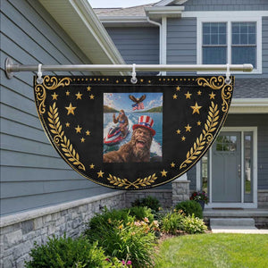 Funny Bigfoot Squad Chill Summer Vacation Graphic Patriotic Fan Flag