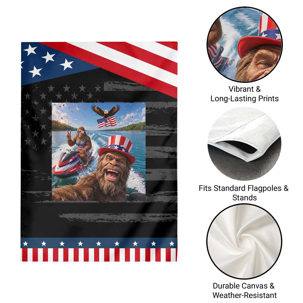 Funny Bigfoot Squad Chill Summer Vacation Graphic Patriotic Garden Flag TS12 Print Your Wear