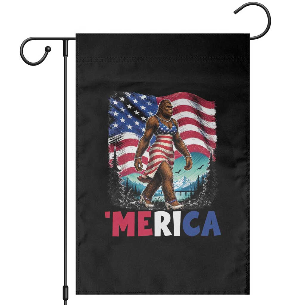 Funny Patriotic Sexy Bigfoot Garden Flag Merica USA 250th Anniversary TS12 Black Print Your Wear