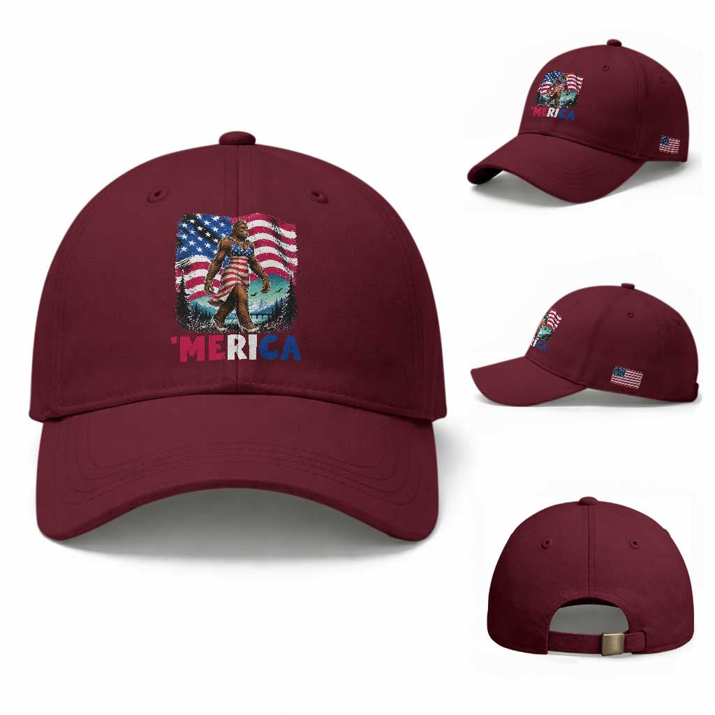 Funny Patriotic Sexy Bigfoot Baseball Cap Merica USA 250th Anniversary