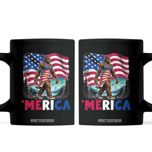 Funny Patriotic Sexy Bigfoot Coffee Mug Merica USA 250th Anniversary TS12 Black Print Your Wear