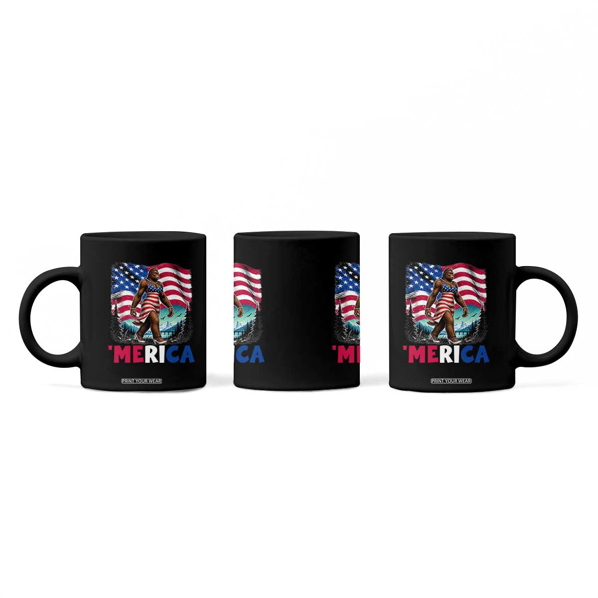 Funny Patriotic Sexy Bigfoot Coffee Mug Merica USA 250th Anniversary TS12 Print Your Wear