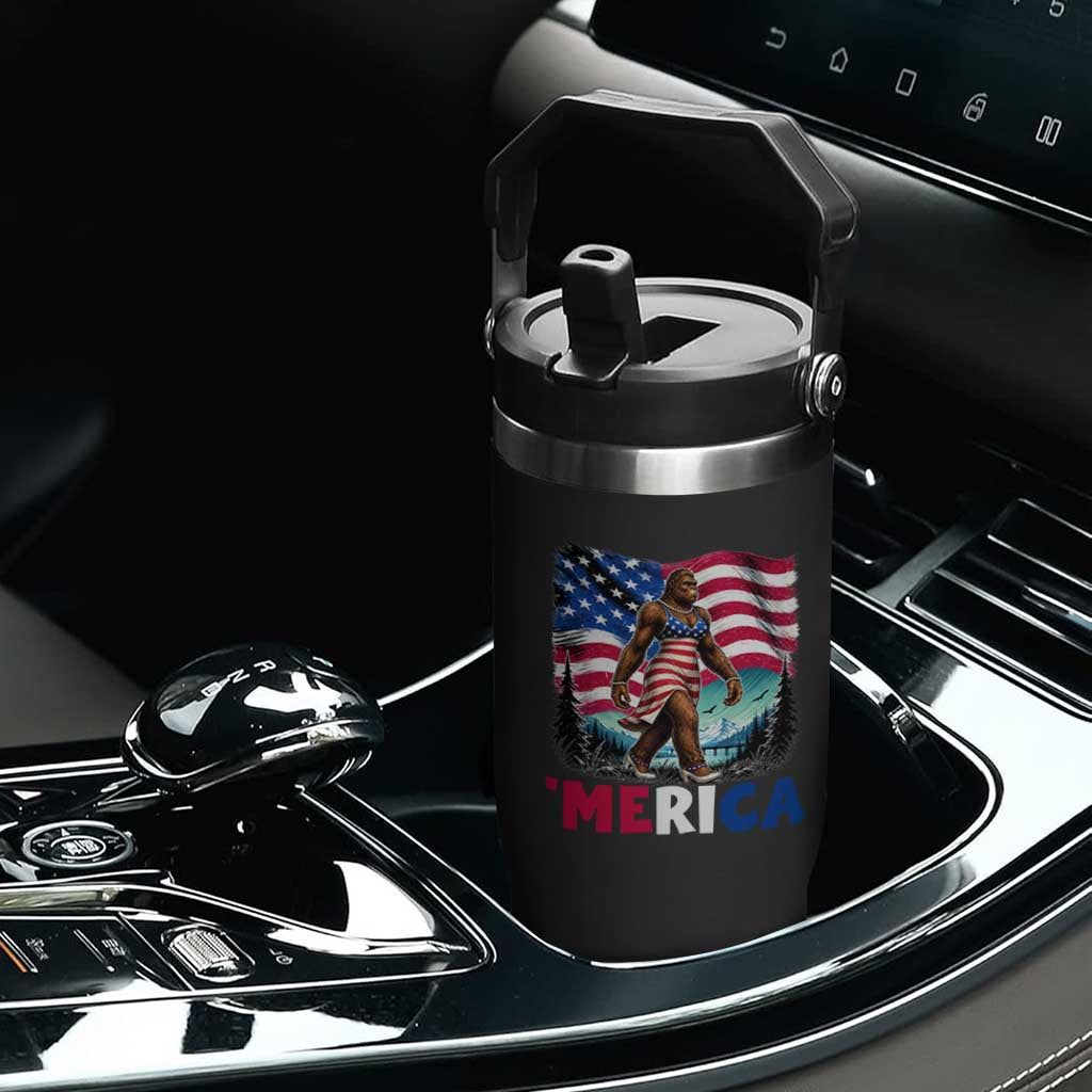 Funny Patriotic Sexy Bigfoot Flip Straw Tumbler Merica USA 250th Anniversary