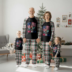 Funny Patriotic Sexy Bigfoot Plaid Pajama Set Merica USA 250th Anniversary