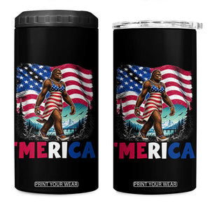 Funny Patriotic Sexy Bigfoot 4 in 1 Can Cooler Tumbler Merica USA 250th Anniversary TS12 One Size: 16 oz Black Print Your Wear