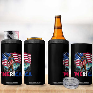 Funny Patriotic Sexy Bigfoot 4 in 1 Can Cooler Tumbler Merica USA 250th Anniversary TS12 Print Your Wear