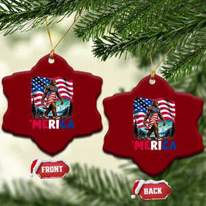 Funny Patriotic Sexy Bigfoot Ceramic Ornament Merica USA 250th Anniversary TS12 Print Your Wear