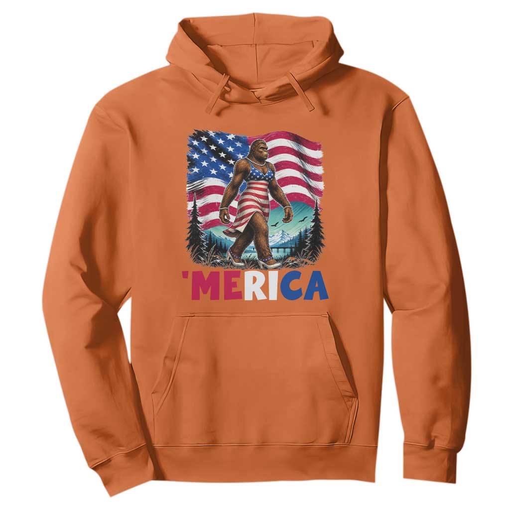 Funny Patriotic Sexy Bigfoot Hoodie Merica USA 250th Anniversary TS12 Orange Print Your Wear