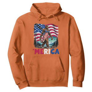 Funny Patriotic Sexy Bigfoot Hoodie Merica USA 250th Anniversary TS12 Orange Print Your Wear