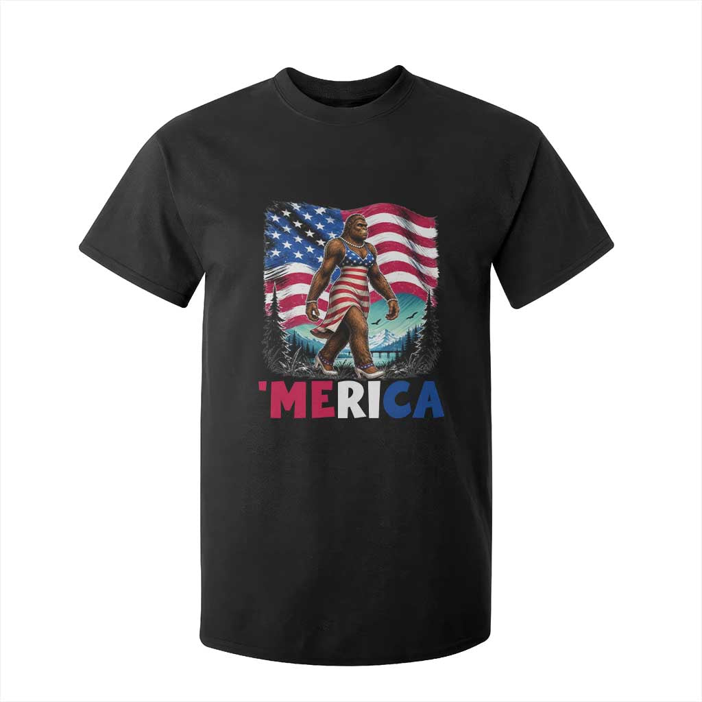 Funny Patriotic Sexy Bigfoot T Shirt For Kid Merica USA 250th Anniversary TS12 Black Print Your Wear