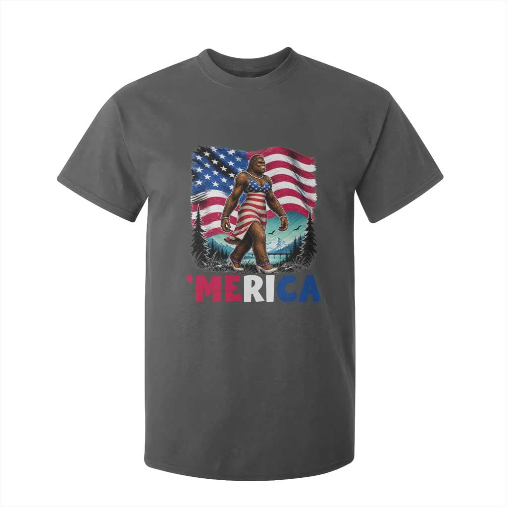 Funny Patriotic Sexy Bigfoot T Shirt For Kid Merica USA 250th Anniversary TS12 Dark Heather Print Your Wear