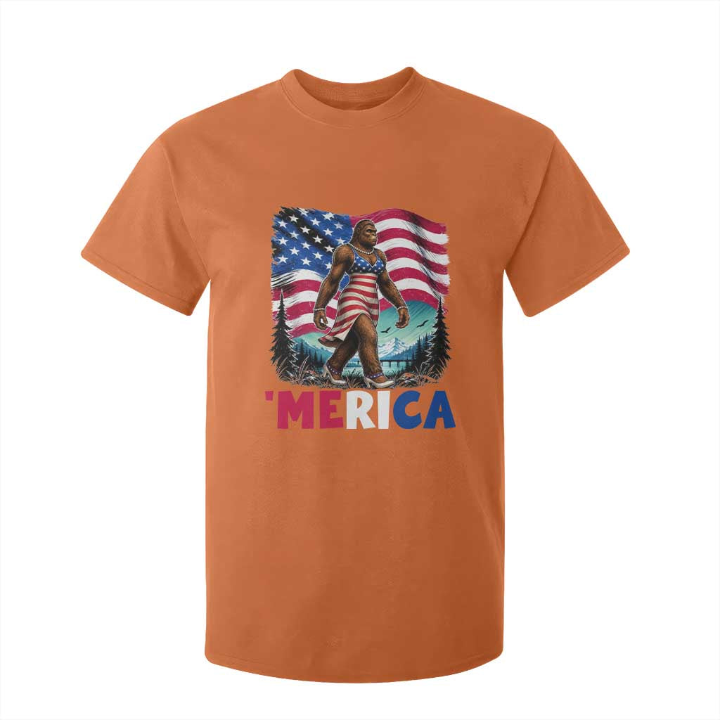 Funny Patriotic Sexy Bigfoot T Shirt For Kid Merica USA 250th Anniversary TS12 Orange Print Your Wear