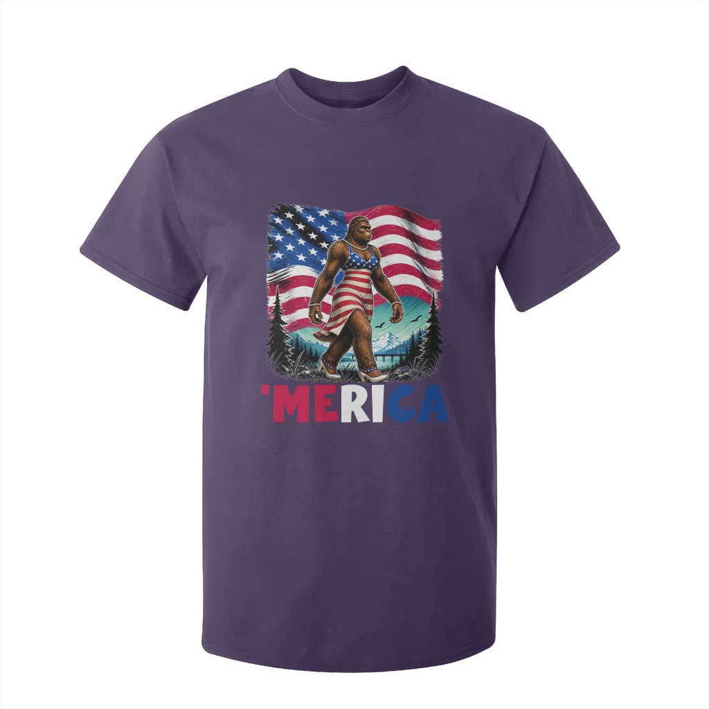 Funny Patriotic Sexy Bigfoot T Shirt For Kid Merica USA 250th Anniversary TS12 Purple Print Your Wear