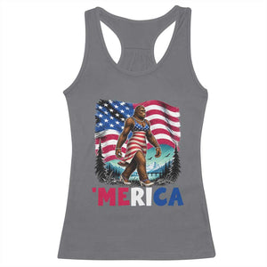 Funny Patriotic Sexy Bigfoot Racerback Tank Top Merica USA 250th Anniversary TS12 Charcoal Print Your Wear
