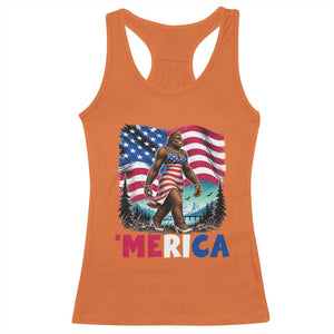 Funny Patriotic Sexy Bigfoot Racerback Tank Top Merica USA 250th Anniversary TS12 Orange Print Your Wear