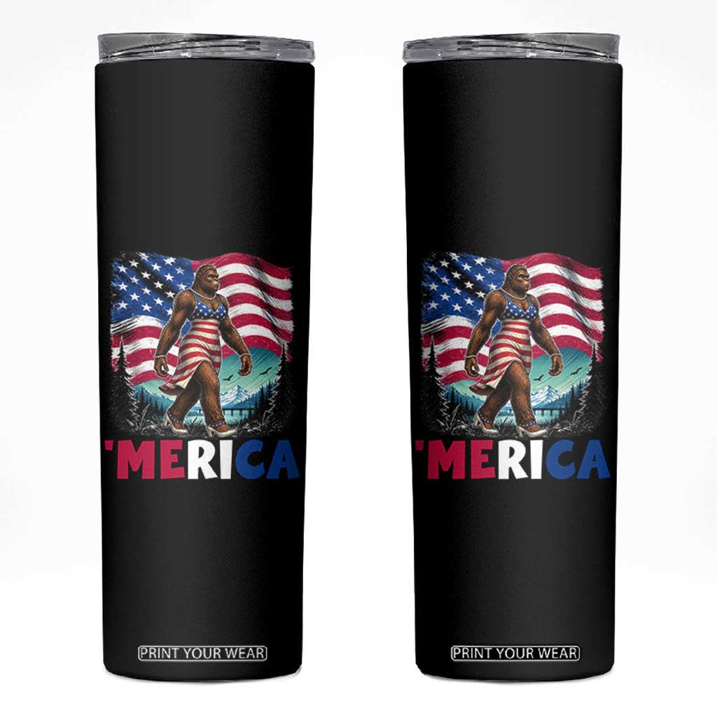 Funny Patriotic Sexy Bigfoot Skinny Tumbler Merica USA 250th Anniversary