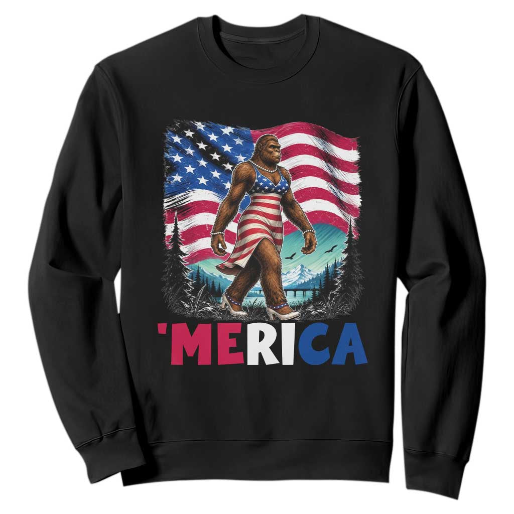 Funny Patriotic Sexy Bigfoot Sweatshirt Merica USA 250th Anniversary