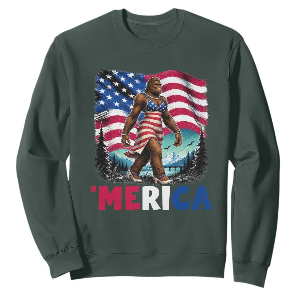 Funny Patriotic Sexy Bigfoot Sweatshirt Merica USA 250th Anniversary