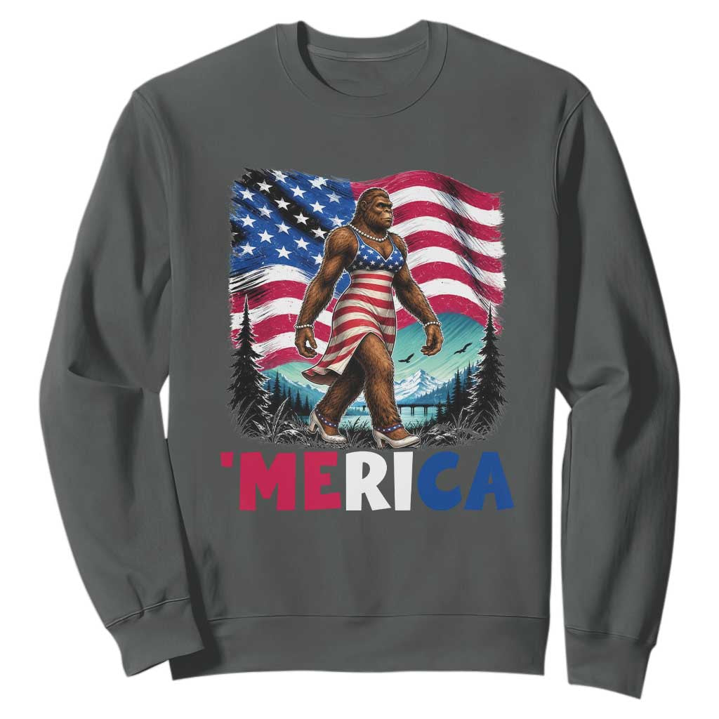 Funny Patriotic Sexy Bigfoot Sweatshirt Merica USA 250th Anniversary