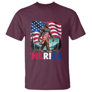 Funny Patriotic Sexy Bigfoot T Shirt Merica USA 250th Anniversary