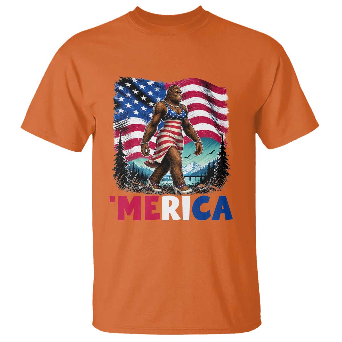 Funny Patriotic Sexy Bigfoot T Shirt Merica USA 250th Anniversary
