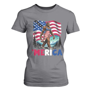Funny Patriotic Sexy Bigfoot T Shirt For Women Merica USA 250th Anniversary TS12 Charcoal Print Your Wear