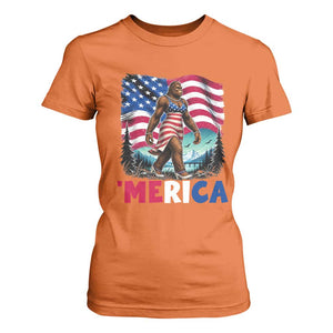 Funny Patriotic Sexy Bigfoot T Shirt For Women Merica USA 250th Anniversary TS12 Orange Print Your Wear