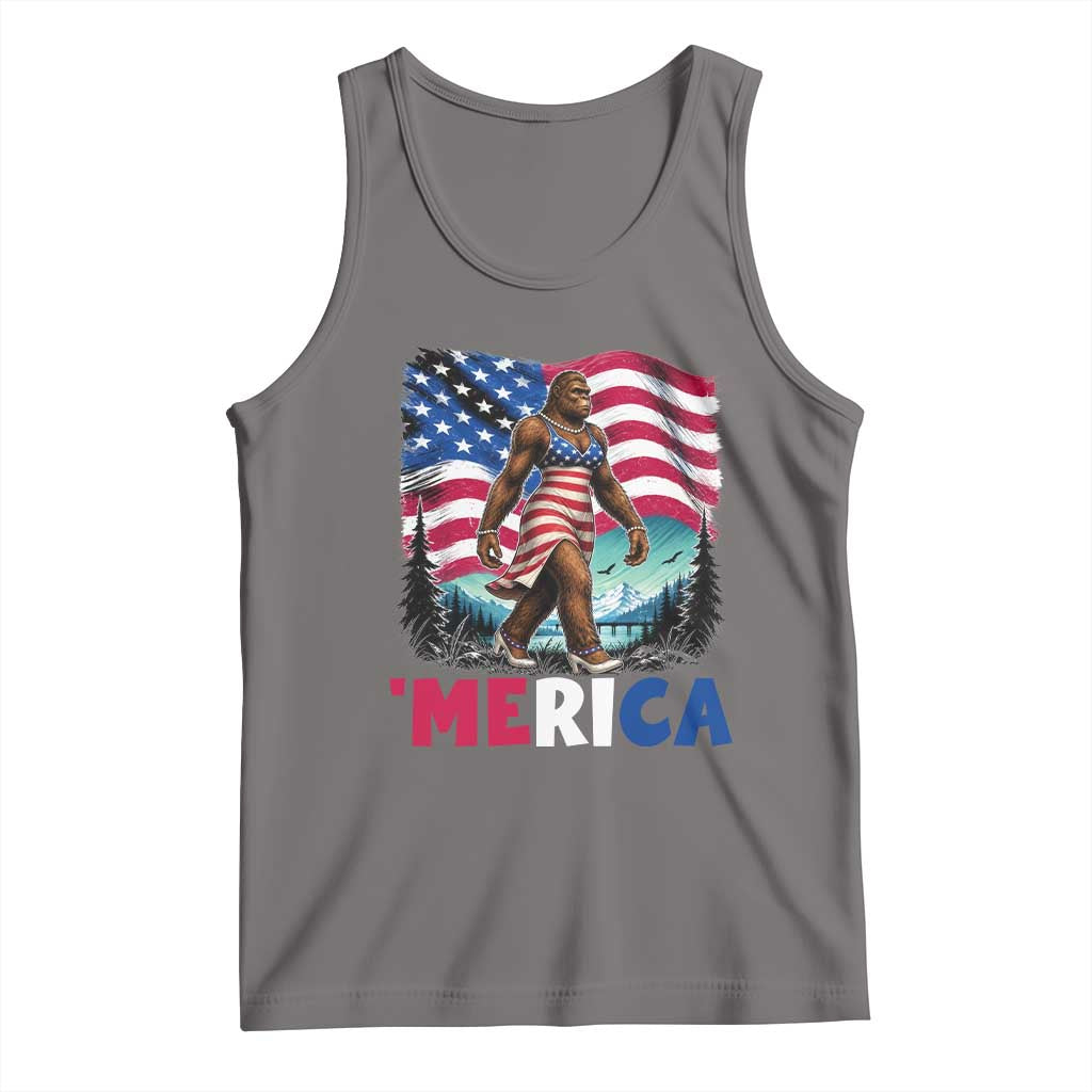 Funny Patriotic Sexy Bigfoot Tank Top Merica USA 250th Anniversary TS12 Deep Heather Print Your Wear