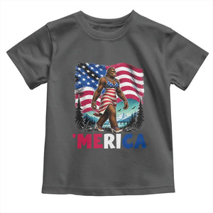 Funny Patriotic Sexy Bigfoot Toddler T Shirt Merica USA 250th Anniversary TS12 Dark Heather Print Your Wear