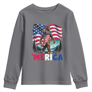 Funny Patriotic Sexy Bigfoot Youth Sweatshirt Merica USA 250th Anniversary TS12 Charcoal Print Your Wear