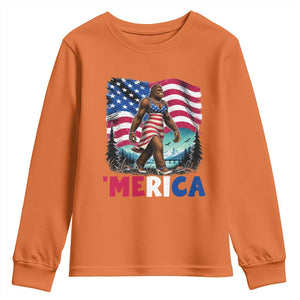 Funny Patriotic Sexy Bigfoot Youth Sweatshirt Merica USA 250th Anniversary TS12 Orange Print Your Wear