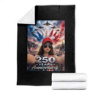 Funny Doll Face Meme 4th Of July Throw Blanket USA Freedom Jet Fighter Graphic