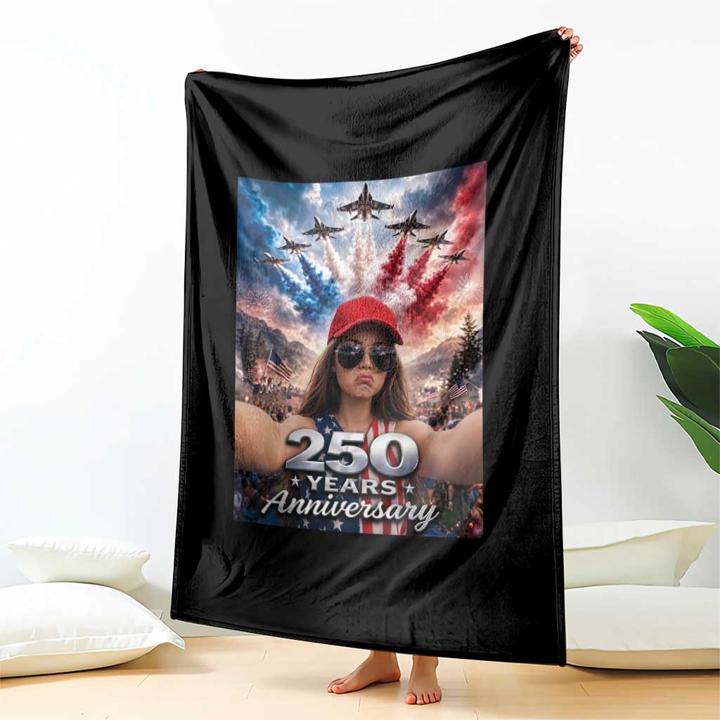Funny Doll Face Meme 4th Of July Throw Blanket USA Freedom Jet Fighter Graphic