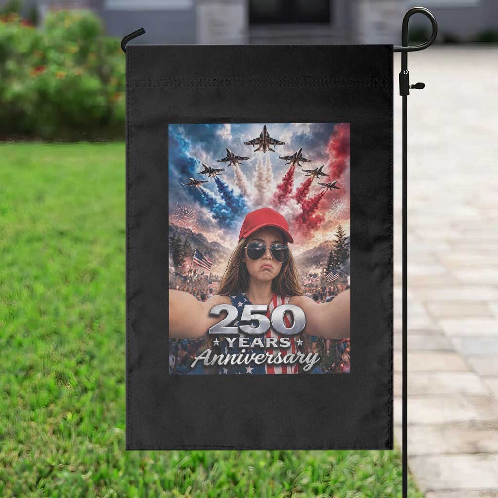 Funny Doll Face Meme 4th Of July Garden Flag USA Freedom Jet Fighter Graphic