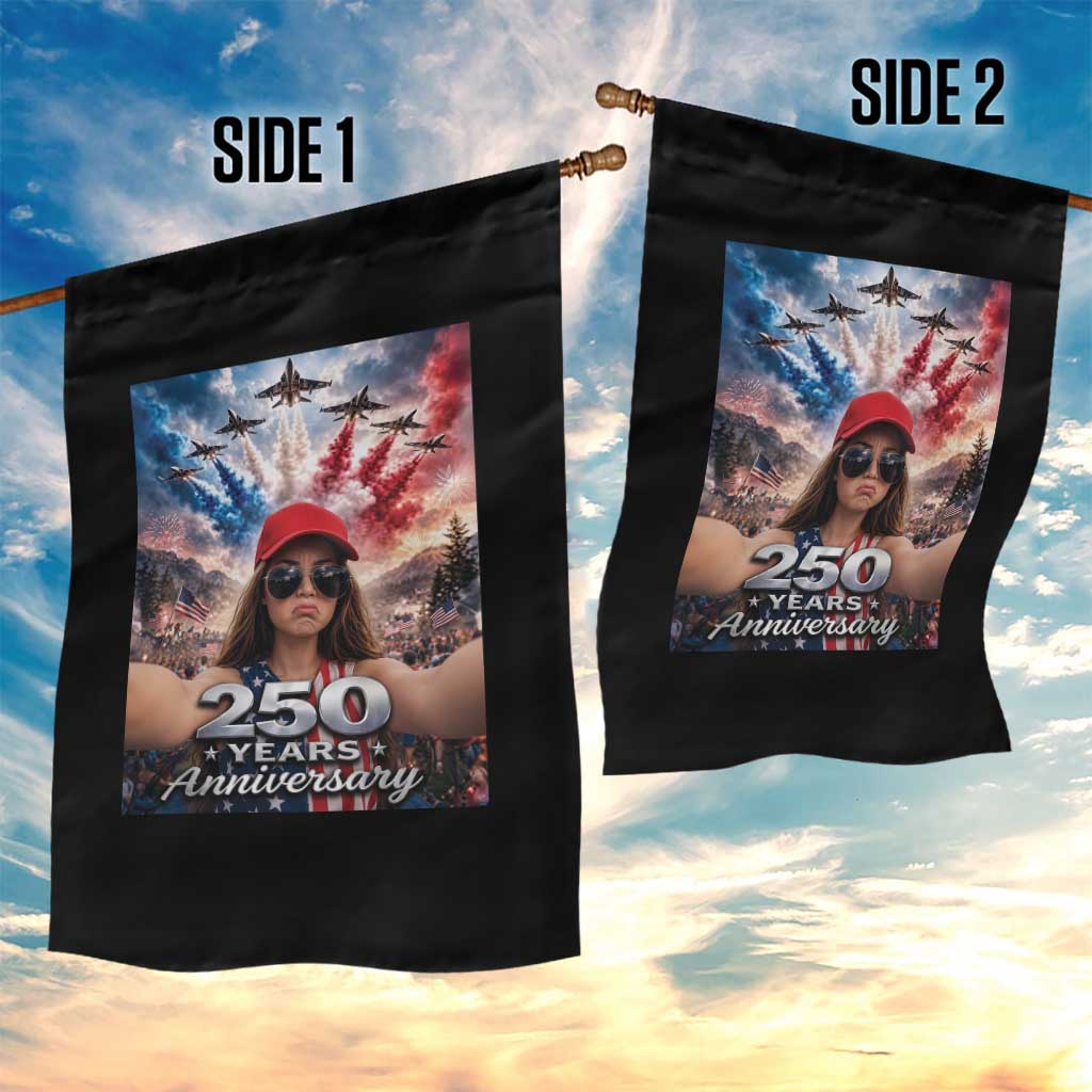 Funny Doll Face Meme 4th Of July Garden Flag USA Freedom Jet Fighter Graphic