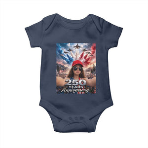 Funny Doll Face Meme 4th Of July Baby Onesie USA Freedom Jet Fighter Graphic