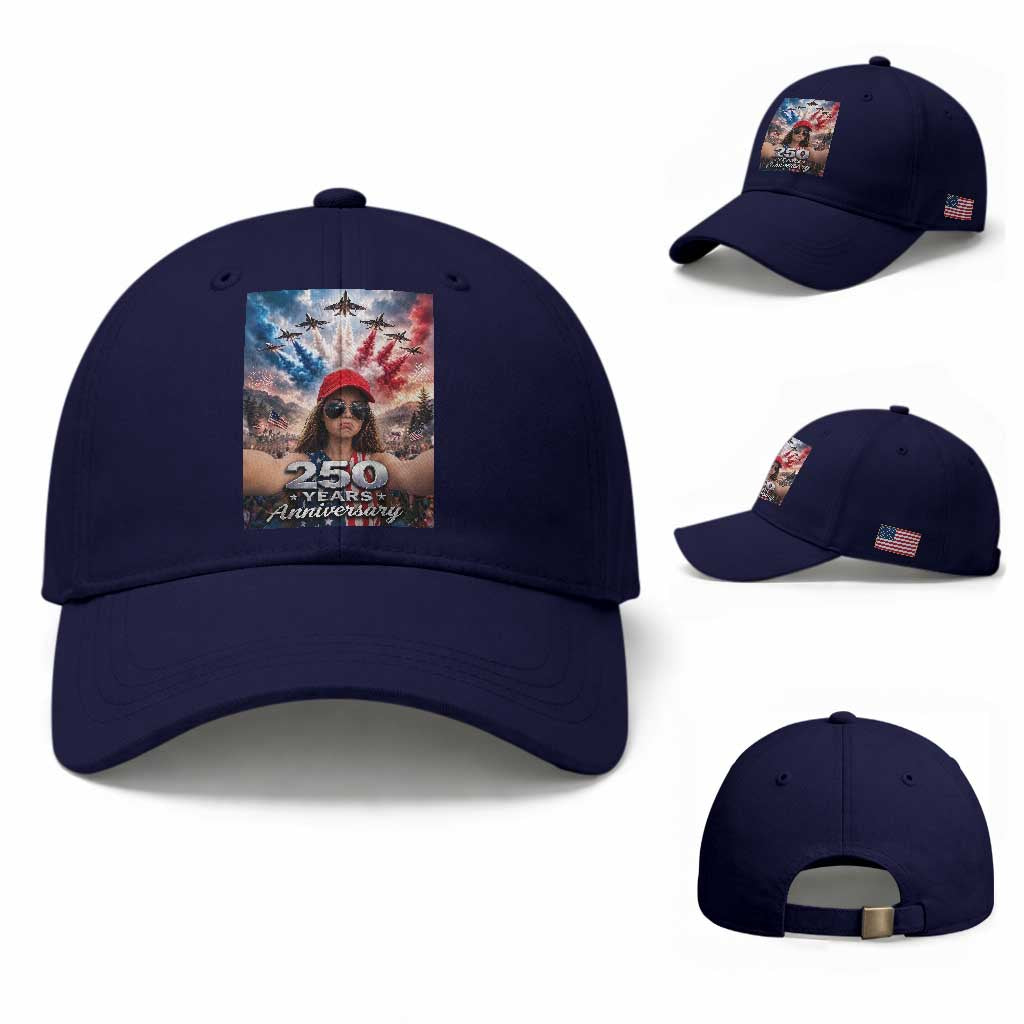 Funny Doll Face Meme 4th Of July Baseball Cap USA Freedom Jet Fighter Graphic