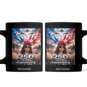 Funny Doll Face Meme 4th Of July Coffee Mug USA Freedom Jet Fighter Graphic