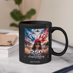 Funny Doll Face Meme 4th Of July Coffee Mug USA Freedom Jet Fighter Graphic
