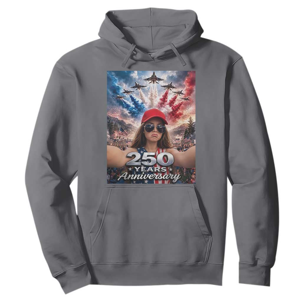 Funny Doll Face Meme 4th Of July Hoodie USA Freedom Jet Fighter Graphic